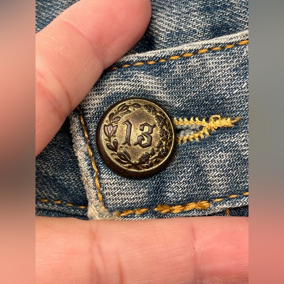 R13 Distressed Washed Paint Splatter jeans size 27 - Picture 5 of 16